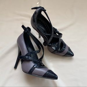 Tory Burch Judith Brogue Cap Toe Leather Pumps